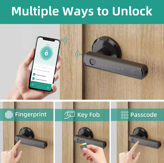 Viladepot Smart Lock Fingerprint Door Lock App Control Passcode Unlock Electronic Touchscreen Keypad